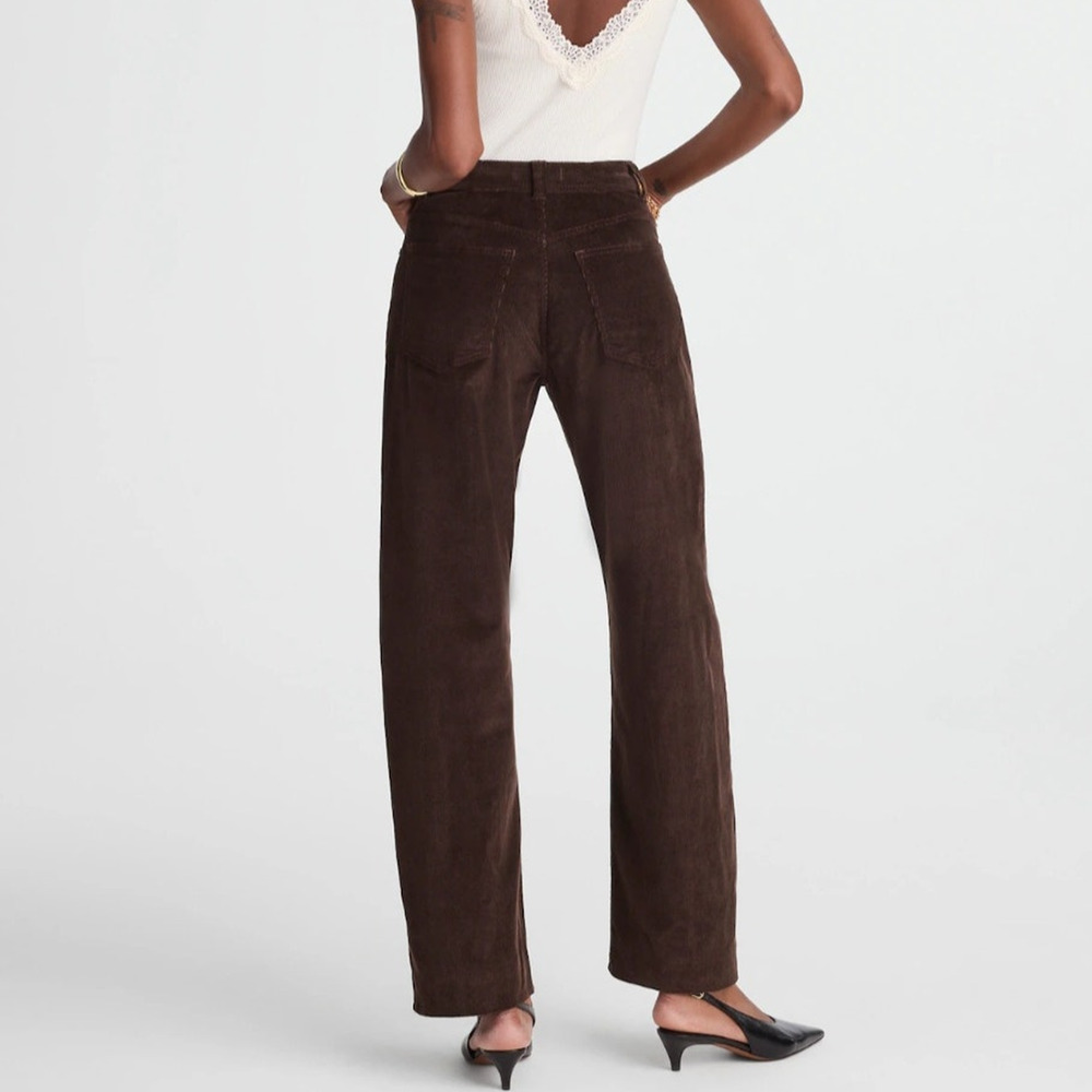 Madewell Petite Balloon Barrel Leg Corduroy Pants Dark Carob Brown Baggy 28P - Picture 2 of 12